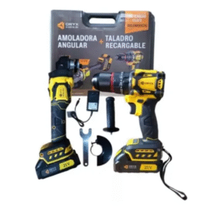amoladora angular + taladro recargable oryx